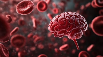 This illustration depicts the blood brain barrier and its crucial protective function for the brain amidst surrounding red blood cells