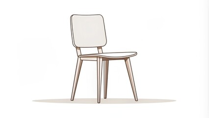 Fototapeta premium From simple shapes to subtle colors, this Scandinavian chair design embodies the aesthetic of understated sophistication, perfect for modern spaces.