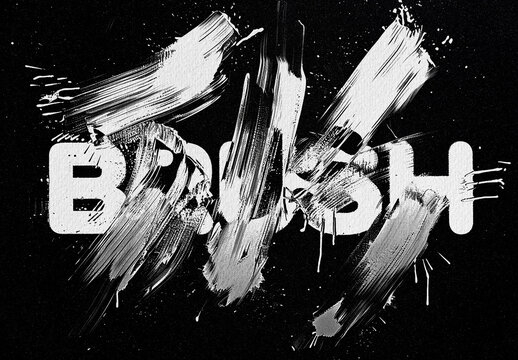 Distort Brush Text Effect Mockup With Generative AI