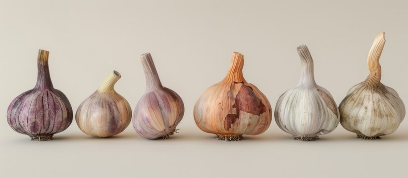A portrait of the garlic family featuring copyspace
