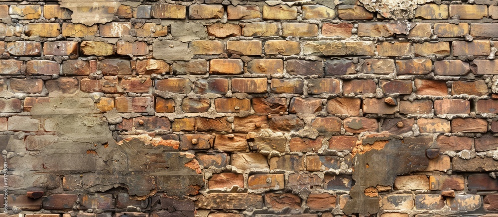 Poster vintage brown brick wall texture background style. with copy space image. place for adding text or d