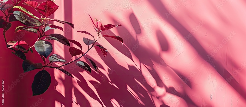 Aufkleber a collection of vivid shadows on a pink background in close up with copy space
