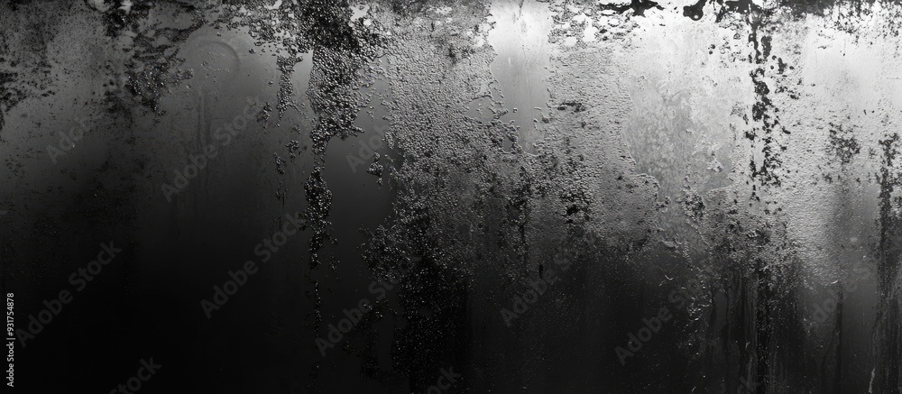Poster texture of glass soiled wall black and white abstract backdrop intriguing and unique. with copy spac