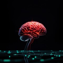 A striking digital illustration of a glowing brain, symbolizing intelligence, creativity, and the connection between technology and thought.