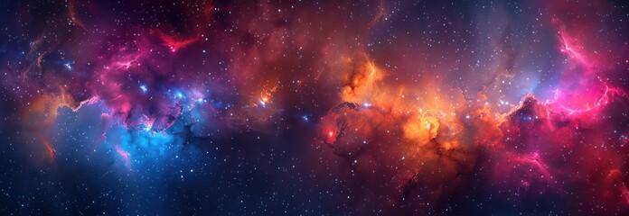 Fototapeta premium Cosmic Nebula: A Symphony of Colors