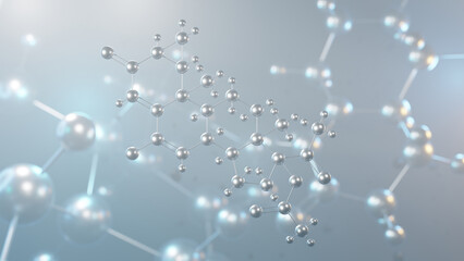 cyproterone acetate molecular structure, 3d model molecule, contraceptive, structural chemical formula view from a microscope