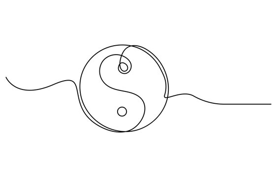 recommend clip art: Continuous editable line drawing of Yin Yang symbol, One line drawing of Yin Yang icon, Vector illustration, Yin Yang symbol in one line, Yin and yang sketch, One line continuous hand drawing