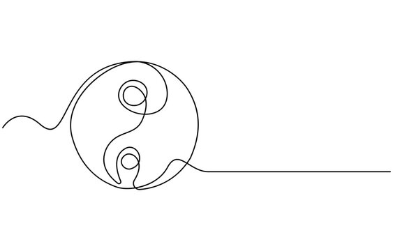 recommend clip art: Continuous editable line drawing of Yin Yang symbol, One line drawing of Yin Yang icon, Vector illustration, Yin Yang symbol in one line, Yin and yang sketch, One line continuous hand drawing