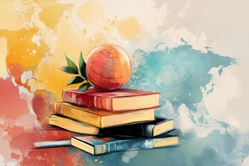 Global Education Celebration - Vibrant Wallpaper Set with Diverse Students Learning Together