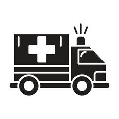 ambulance icon vector on white background