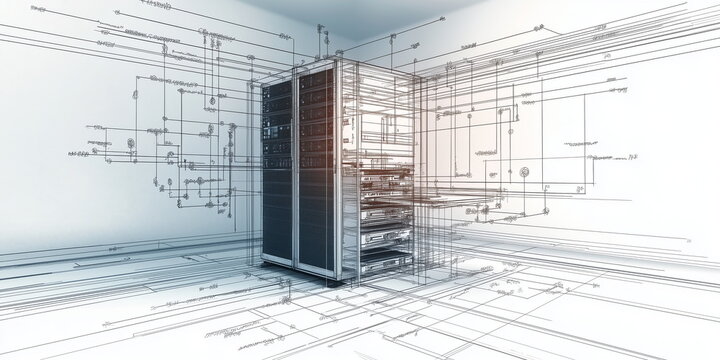 The server , datacenter lab, the design the layout and the implementation.