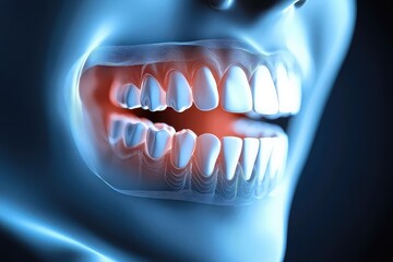 Naklejka premium 3D dental illustration showing tooth pain and gums