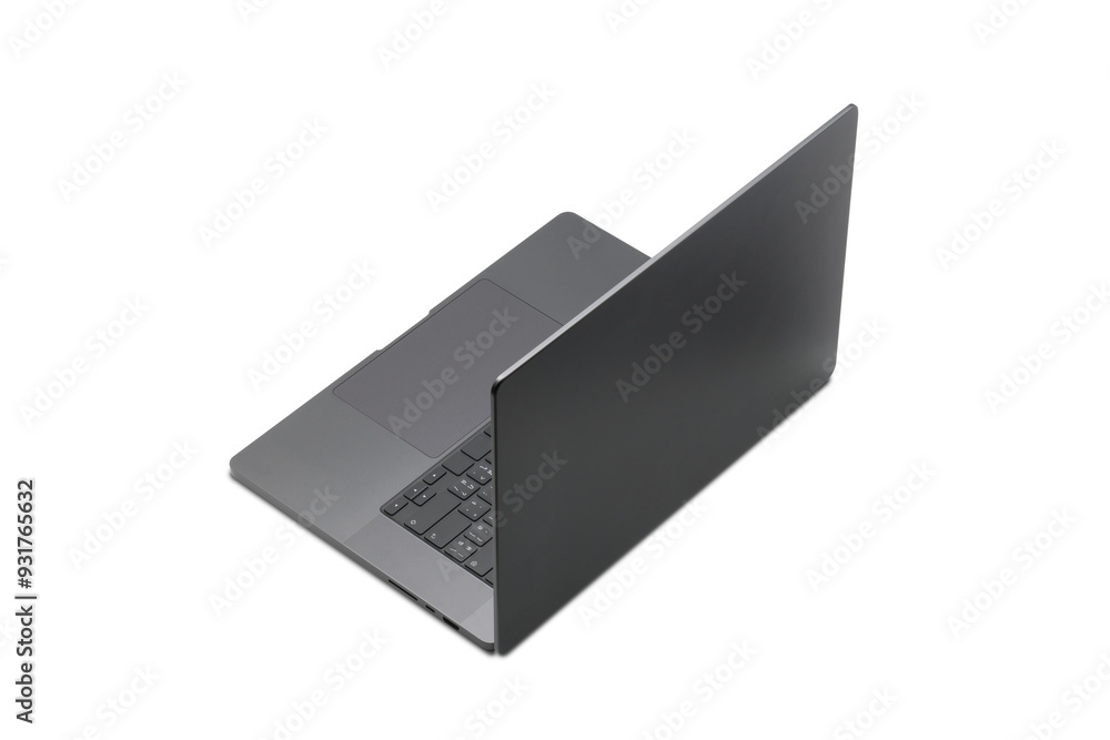Poster laptop or notebook blank screen isolated with clipping path on white background.