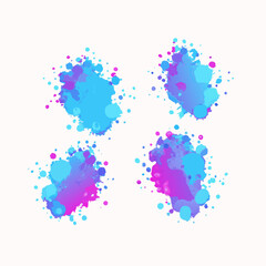 Watercolor abstract spot Vector hand drawn watercolor liquid stain Abstract aqua smudges scribble (12)