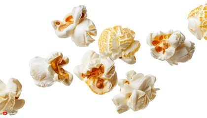 Fototapeta premium Delicious popcorn that flies, cut out