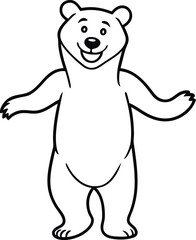 Fun and engaging bear coloring page for kids. Simple black and white graphics make coloring a delightful activity!

