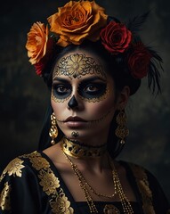 venetian carnival mask on black