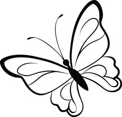 Delightful butterfly coloring page for kids featuring intricate black-and-white graphics. Perfect for sparking creativity and fine motor skills.
