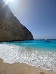 Beautiful beach on a deserted island with turquoise blue water