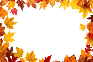 Fototapeta premium PNG Fall autumn leaves frame backgrounds maple plant.