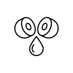 Palm oil outline icons, minimalist vector illustration ,simple transparent graphic element .Isolated on white background