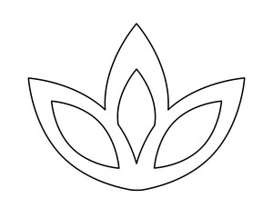 Lotus flower, plant - vector line drawing for logo or pictogram. Outline. Stylized Water lily flower for stencil, sign or icon