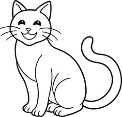 Kids will enjoy this cat coloring page: easy black and white graphic for creative expression.
