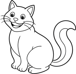 Engaging cat coloring page: black and white art that kids will love to bring to life with colors.
