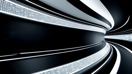 Monochrome technology background with copy space, Abstract modern technology lines background, Abstract modern HUD design background