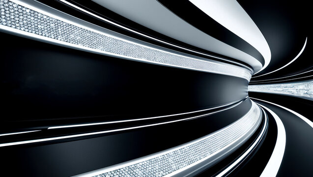 Monochrome technology background with copy space, Abstract modern technology lines background, Abstract modern HUD design background