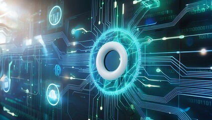Obraz premium Create a high-tech background that illustrates data connectivity.