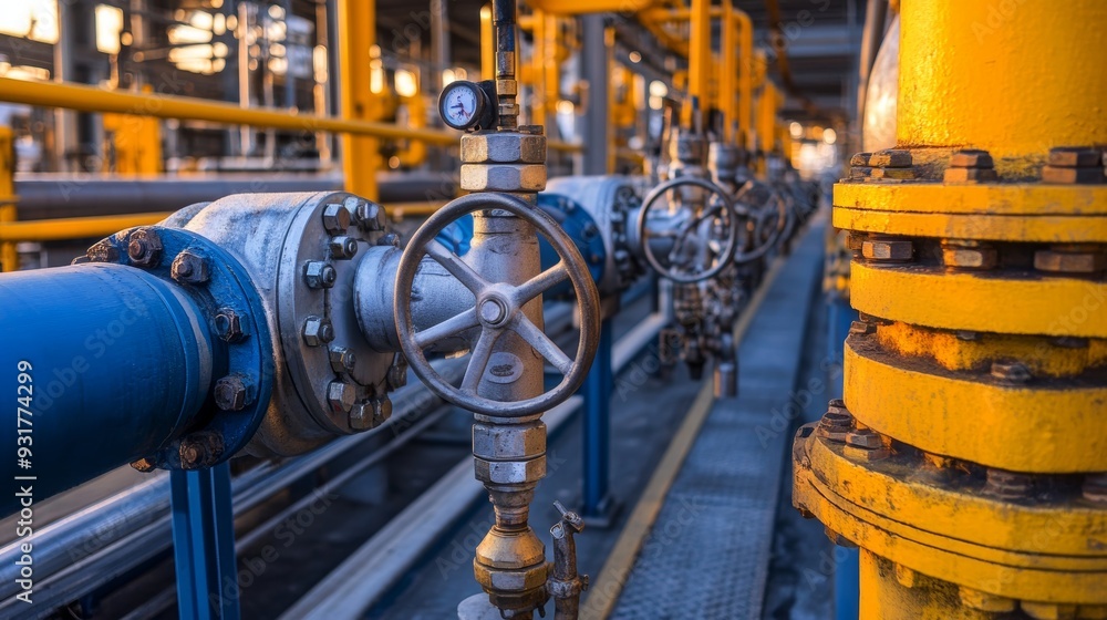 Poster natural gas distribution pipeline infrastructure stock photo for efficient transportation