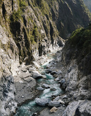 river flowing through the mountains of Taiwan