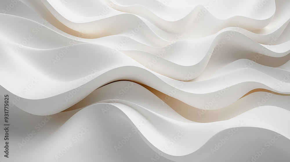 Poster the image is a white wave with a golden hue. the wave is long and continuous, stretching across the 