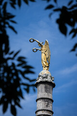 The statue of Victory at the Fontaine du Palmier monument at Place du Chatelet, Paris, France