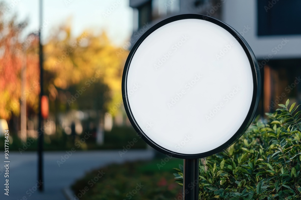 Poster circle sign template for front view showcase