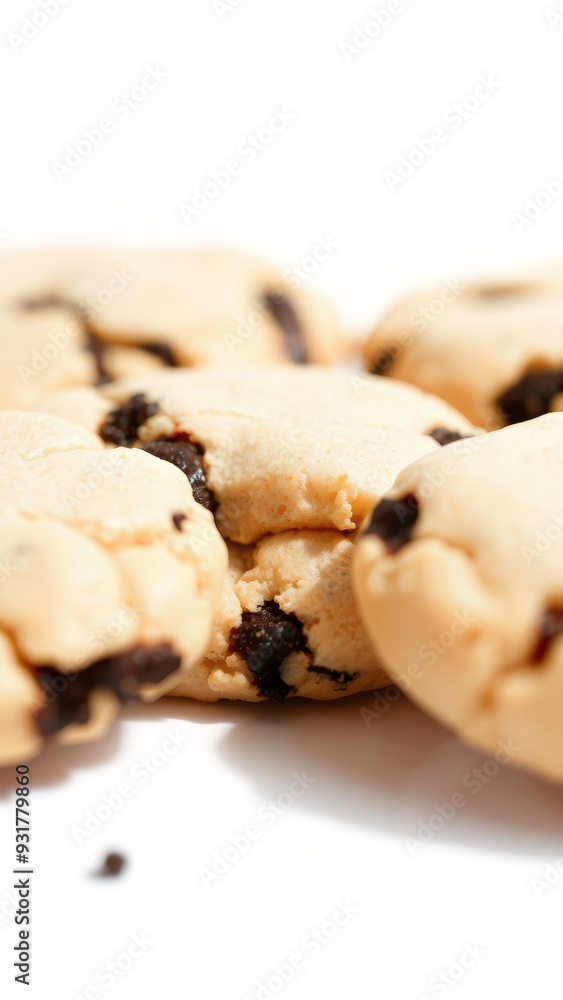 Poster Close-up of Delicious Chocolate Chip Cookies