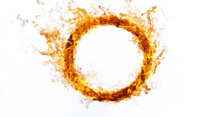 Flame rings isolated on white background for graphic design or wallpaper.