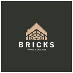 Fototapeta premium creative brick logo designs for buildings, architectural buildings, civil engineering, building materials shops