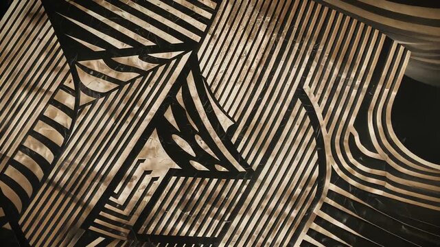 Abstract Retro Linart with cascading animation