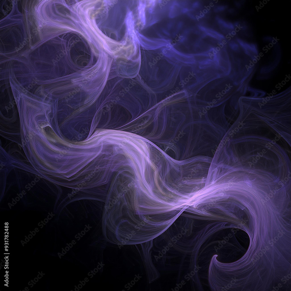 Aufkleber hazy patterns on dark background. captivating visuals show flow of smoke in artistic designs and pro