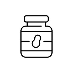 Peanut butter outline icons, minimalist vector illustration ,simple transparent graphic element .Isolated on white background