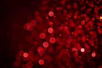 Luxury Red Bokeh with gold light and colurful rainbow curcle on black