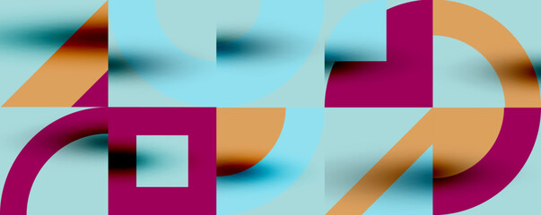 Obraz premium Neo memphis geometric pattern with circles, squares. Pop art abstract background for covers, banners, flyers and posters and other templates