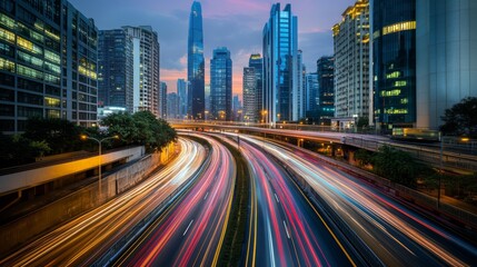 Fototapeta premium Advanced urban connectivity integration enhancing smart cities with seamless infrastructure