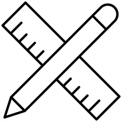 Pencil And Ruler Icon