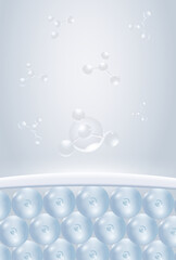 cosmetic moisturizing water molecules, Cosmetic Essence, Liquid bubble, 3d rendering