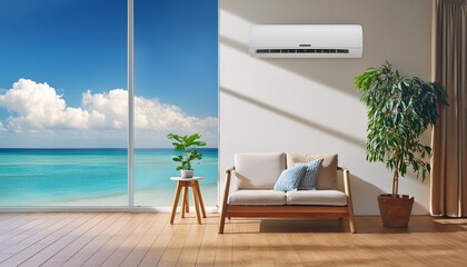 Refreshing ocean breeze in the flat, AC unit, invigorating aroma and purifying air flow.