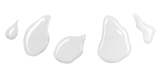 Spilled milk puddle isolated on white background and texture, top view	