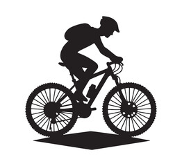 silhouette of a cyclist